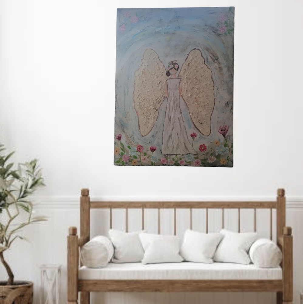 Fine Art Canvas Rustic Angel Canvas Wall Art